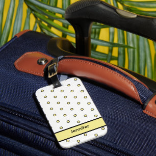 Moderne gelbe Kreis-Punkt-Muster Personalisierung Gepäckanhänger