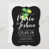 Moderne, gelbe Lemon Seamless-Muster Hochzeit Einladung (Vorderseite)