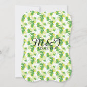 Moderne, gelbe Lemon Seamless-Muster Hochzeit Einladung (Rückseite)