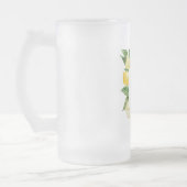 Moderne gelbe Lemonen Rahmen & Blätter mit Namen Mattglas Bierglas (Links)