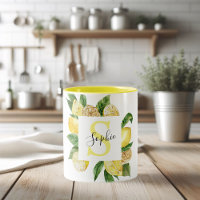 Moderne gelbe Lemonen Rahmen & Blätter mit Namen
