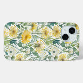 Moderne, gelbe Lüstern mit Blumenmuster Case-Mate iPhone Hülle (Rückseite (Horizontal))