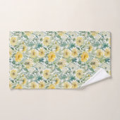 Moderne, gelbe Lüstern mit Blumenmuster Handtuch (Handtuch)