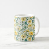 Moderne, gelbe Lüstern mit Blumenmuster Kaffeetasse (VorderseiteRechts)