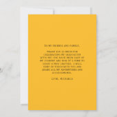 Moderne gelbe Mathe-Schriftfoto-Abschlussfeier  Dankeskarte (Rückseite)