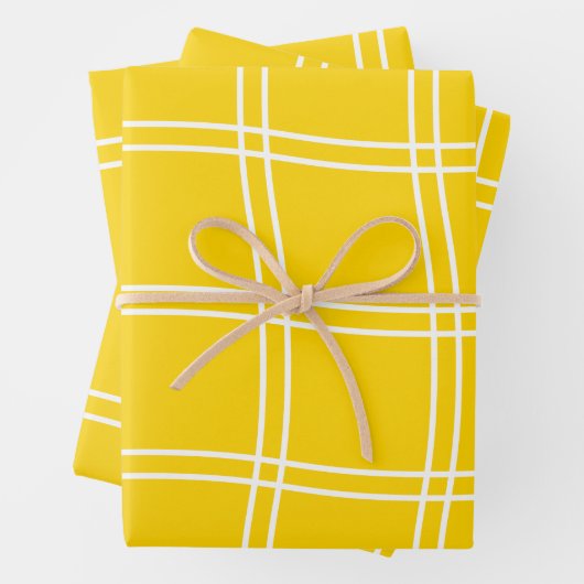 Moderne gelbe Minimalistische Sommergeometrie Geschenkpapier Set (Beispiel)