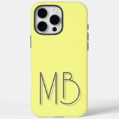 Moderne gelbe Monogramm-Initialen zeitgemäß Case-Mate iPhone Hülle (Rückseite)