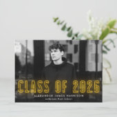 Moderne Gelbe Neonklasse 2023 Foto Abschluss Ankündigung (Stehend Vorderseite)