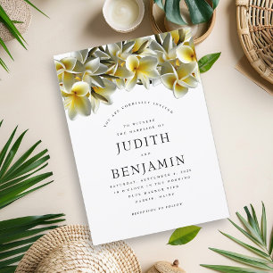 Moderne Gelbe Plumeria Einladung zur Hochzeit