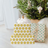 Moderne Gelbe Polka Dots Weihnachten Geschenkpapier