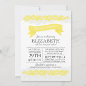 Moderne gelbe Regenschirm-Neutral-Baby-Dusche Einladung (Vorderseite)