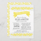 Moderne gelbe Regenschirm-Neutral-Baby-Dusche Einladung (Vorne/Hinten)