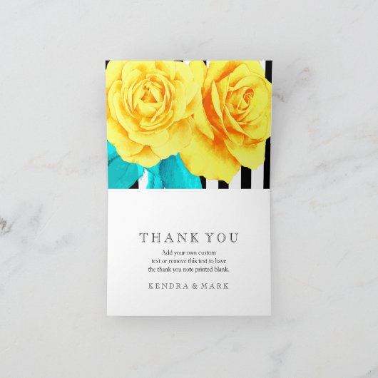 Moderne gelbe Rose danken Ihnen Karten (Innenseite)
