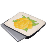 Moderne gelbe Rose Laptopschutzhülle (Vorne Knopf)
