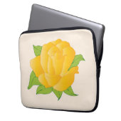 Moderne gelbe Rose Laptopschutzhülle (Vorderseite Links)