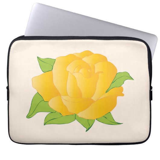 Moderne gelbe Rose Laptopschutzhülle (Vorderseite)