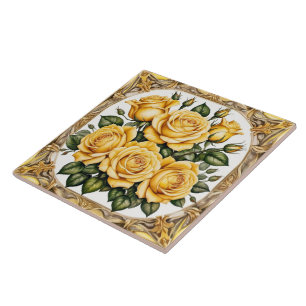 Moderne gelbe Rose schöne Kollektion Fliese