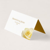 Moderne Gelbe Rosen Blumenkarte (Rückseite)