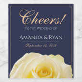 Moderne Gelbe Rosenblüte / Beifall für die Hochzei Weinetikett (Einzelnes Label)