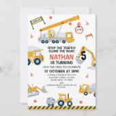 Moderne Gelbe Rote Konstruktion Geburtstag Einladung (Vorderseite)