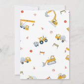 Moderne Gelbe Rote Konstruktion Geburtstag Einladung (Rückseite)