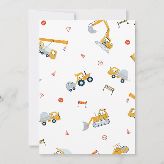 Moderne Gelbe Rote Konstruktion Geburtstag Einladung (Rückseite)