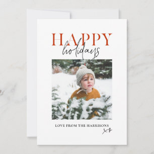 Moderne Gelbe Schriftfamilie Kinder Foto Glücklich Feiertagskarte