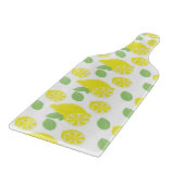 Moderne Gelbe Sommerspass Lemon Slices Green Schneidebrett (Ecke)