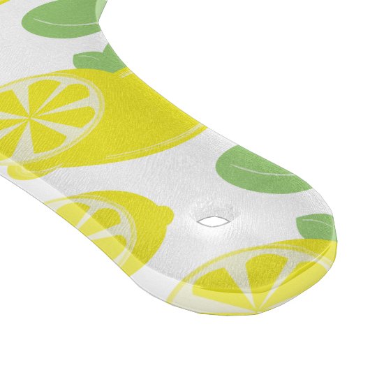 Moderne Gelbe Sommerspass Lemon Slices Green Schneidebrett (Ecke)