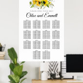 Moderne gelbe Sonnenblume 14-Tisch-Sitzkarte Poster (Heimbüro)