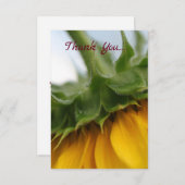 Moderne Gelbe Sonnenblume Flat Danke Karte (Vorne/Hinten)