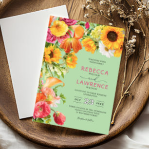 moderne gelbe Sonnenblumen-Hochzeitseinladung Einladung
