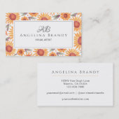 Moderne gelbe Sonnenblumenkarte Visitenkarte (Vorne/Hinten)