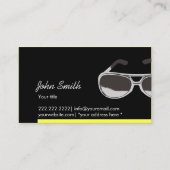 Moderne gelbe Sonnenbrille dunkle Visitenkarte (Vorderseite)