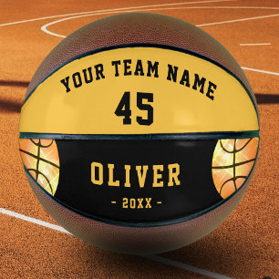 Moderne gelbe Spielermannschafts-Name-Nummer Kinde Basketball