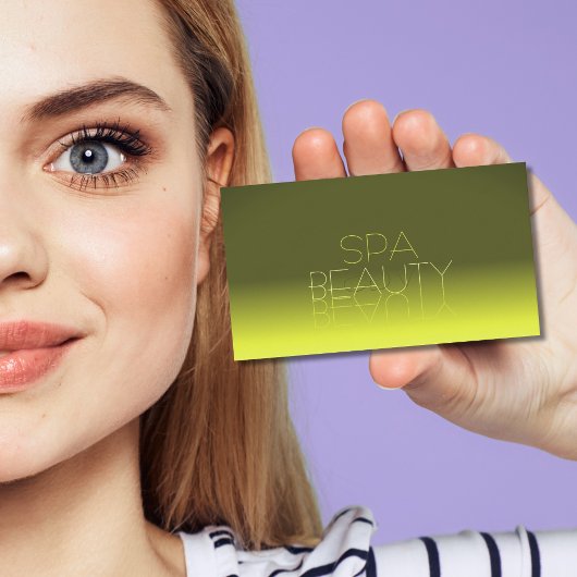 Moderne, gelbe, strahlend schicke Spiegelbriefe St Visitenkarte