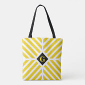 Moderne gelbe Streifen Initiale Tasche (Rückseite)