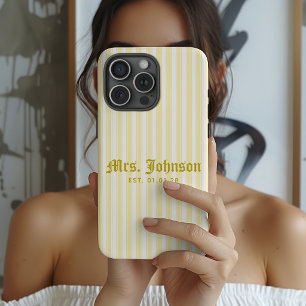 Moderne gelbe Streifen-Jubiläums-Hochzeit Frischve iPhone 15 Pro Max Hülle
