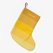 Moderne gelbe Streifen Kleiner Weihnachtsstrumpf (Vorderansicht (hängend))