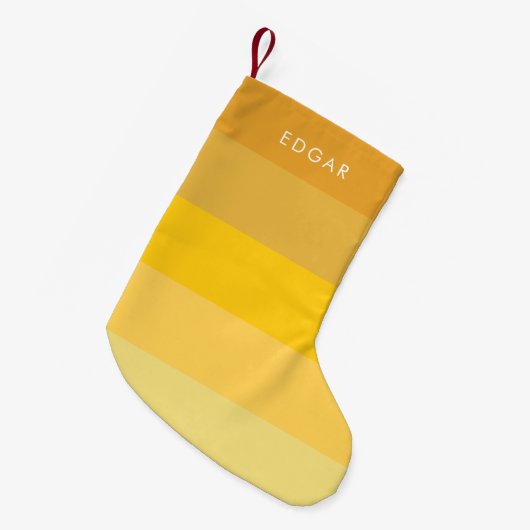 Moderne gelbe Streifen Kleiner Weihnachtsstrumpf (Vorderansicht (hängend))