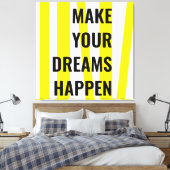 Moderne gelbe Streifen und lassen Ihren Traum Wirk Leinwanddruck (Insitu (Schlafzimmer))