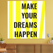 Moderne gelbe Streifen und lassen Ihren Traum Wirk Leinwanddruck (Insitu (Wohnzimmer))