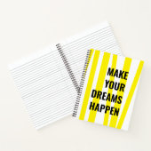 Moderne gelbe Streifen und lassen Ihren Traum Wirk Notizblock (Innenseite)