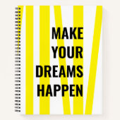 Moderne gelbe Streifen und lassen Ihren Traum Wirk Notizblock (Vorderseite)