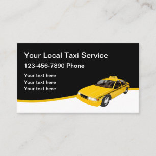 Moderne gelbe Taxi-Geschäftskarten-Vorlage Visitenkarte