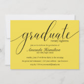 Moderne Gelbe Typografie Abschluss Einladung (Vorderseite)