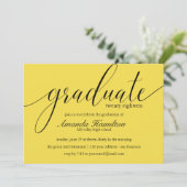 Moderne Gelbe Typografie Abschluss Einladung (Stehend Vorderseite)