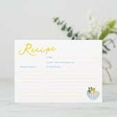 Moderne gelbe und blaue Rezept-Karte Einladung (Stehend Vorderseite)