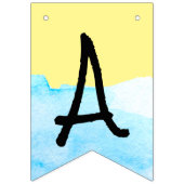 Moderne gelbe und blaue Wasserfarbe glückliche Pen Wimpelkette (Zweite Fahne)