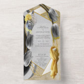 Moderne, gelbe und graue Skulptur mit Tulips All In One Einladung (Innen Boden)